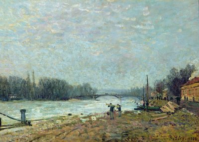After the Thaw, the Seine at Suresnes Bridge, 1880 by Alfred Sisley